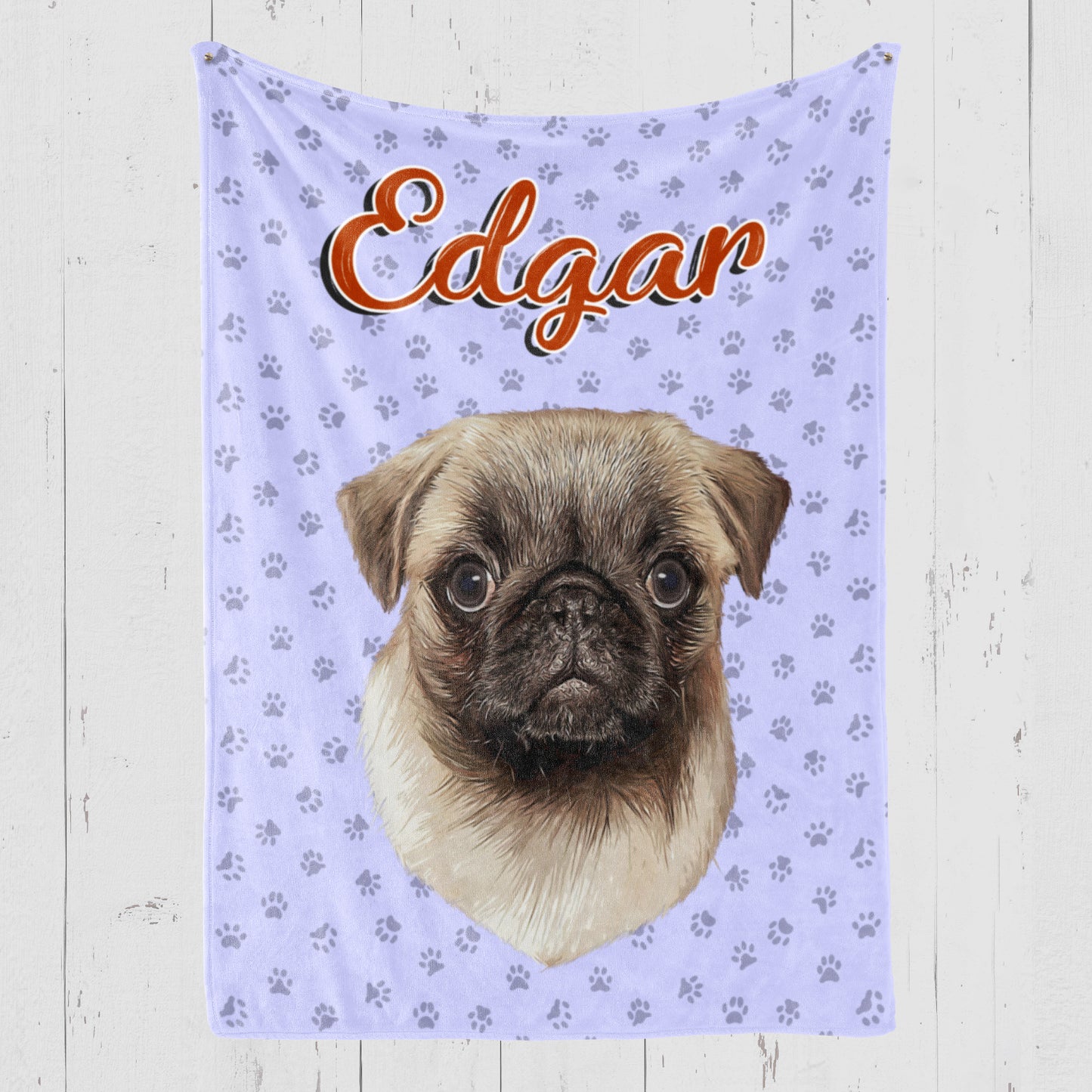 Blanket with Custom Pet Portrait