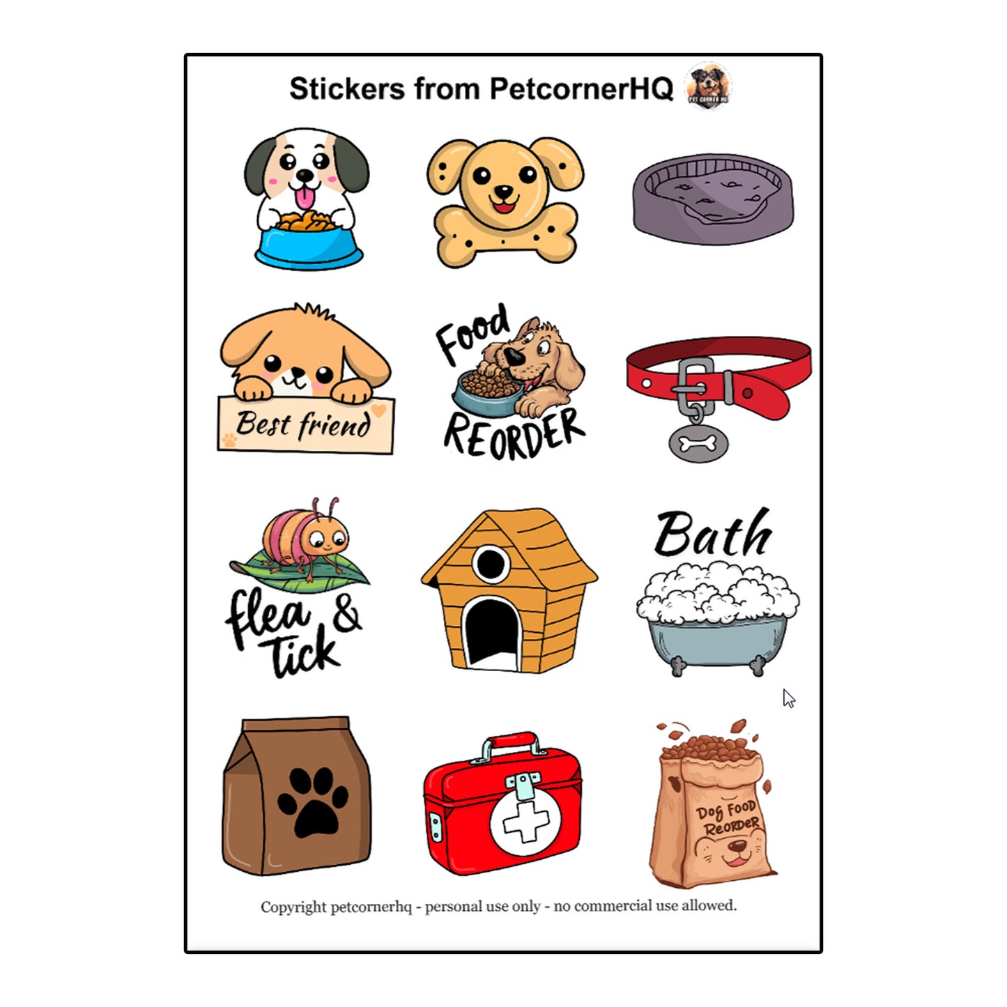 Goodnotes digital stickers for dog owners