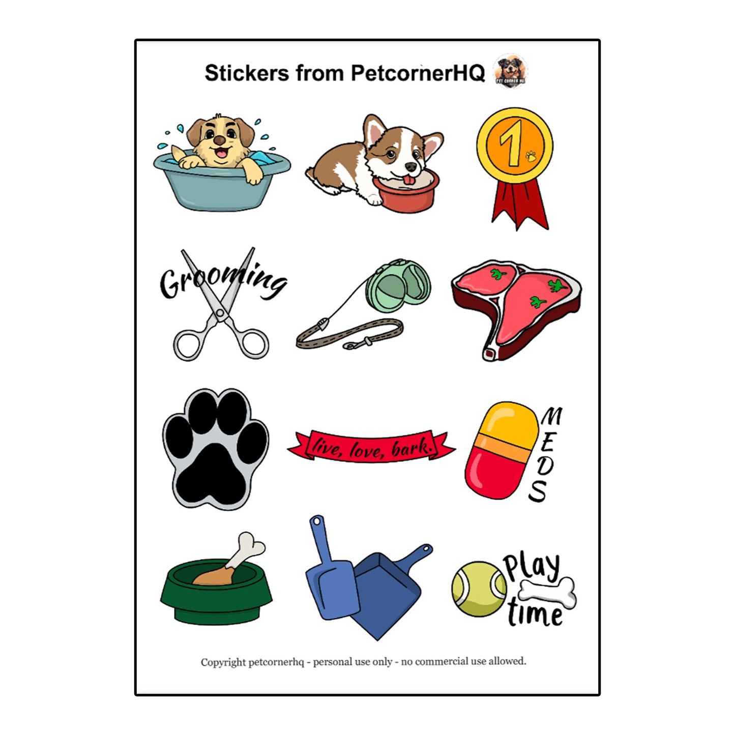 Goodnotes digital stickers for dog owners